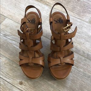 Sofft leather wedge sandals